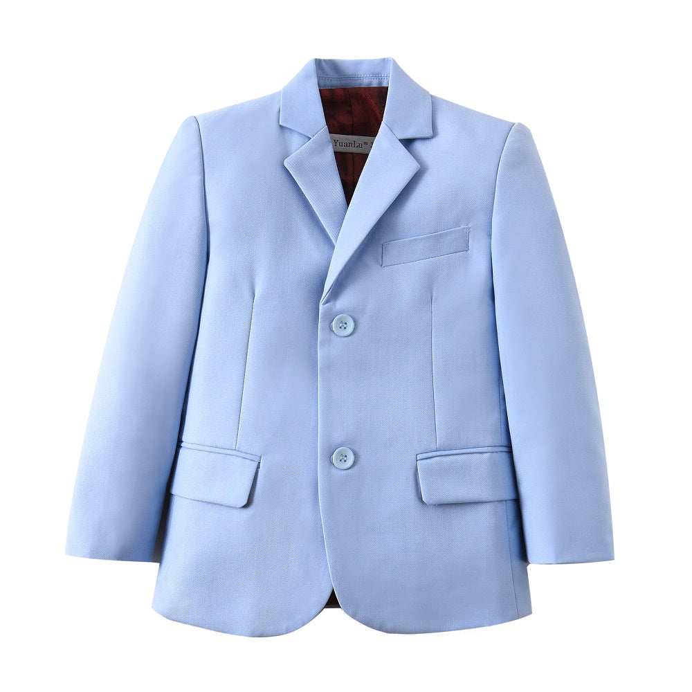 Light Blue Kid Boys Classic 5 Piece Boys Suits