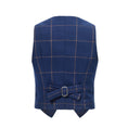 Load image into Gallery viewer, Blue Plaid Elegant Formal 4 Piece Boy's Formal Suits With Vest+Pants+Shirt+Tie
