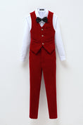 Load image into Gallery viewer, Red Velvet 5 Piece Boy's Formal Boys Suits
