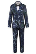 Cargar la imagen en la vista de la galería, Blue Unique Patterned Party Banquet 5 Piece Boys Suits
