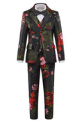 Cargar la imagen en la vista de la galería, Black Unique Patterned Party Banquet 5 Piece Boys Suits
