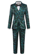 Load image into Gallery viewer, Green Unique Patterned Party 5 Piece Boys Suits
