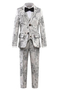 Charger l'image dans la visionneuse de la galerie, White Unique Patterned Party 5 Piece Boys Suits
