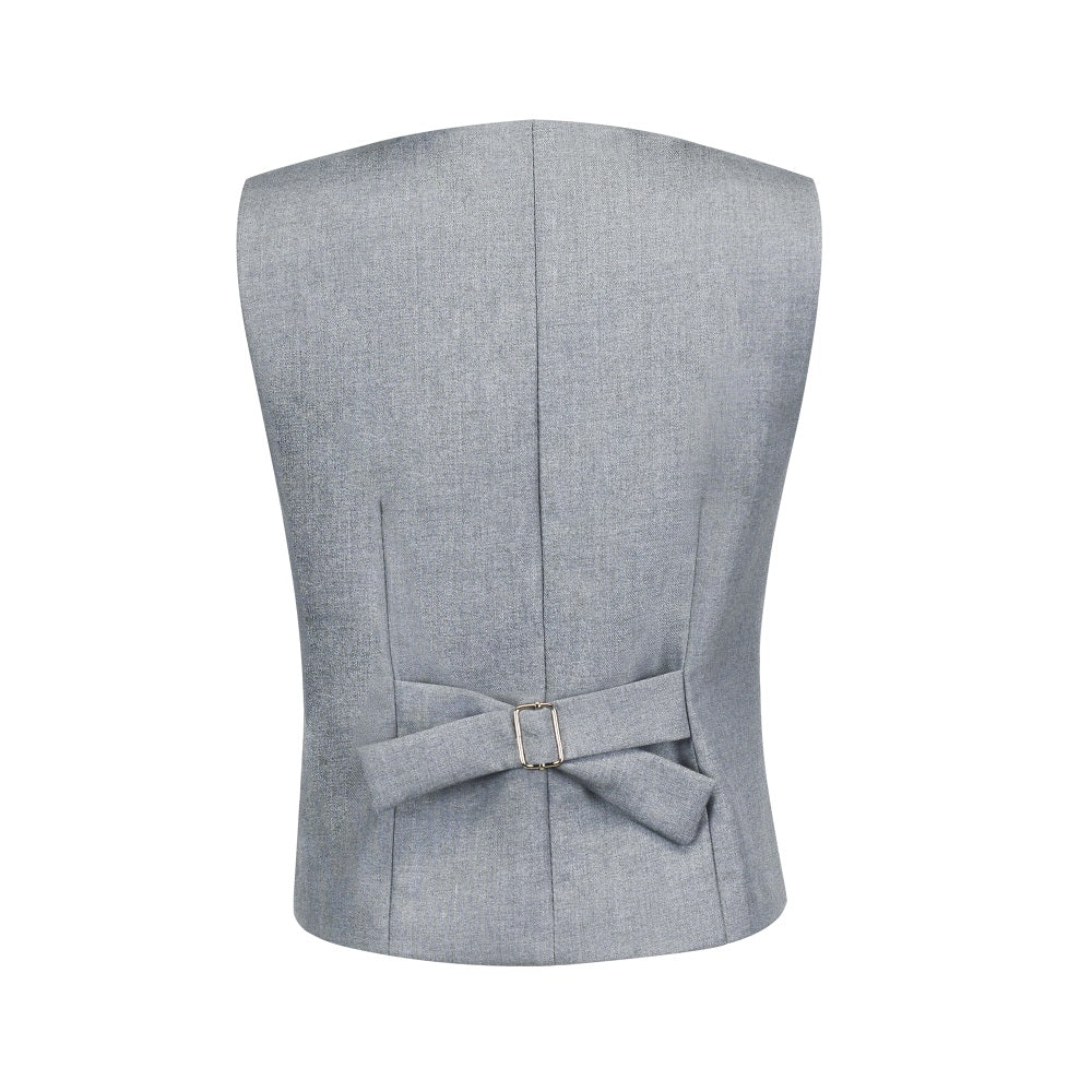 Light Gray 3 Buttons Boys Girls Fully Lined Formal Suit Vest