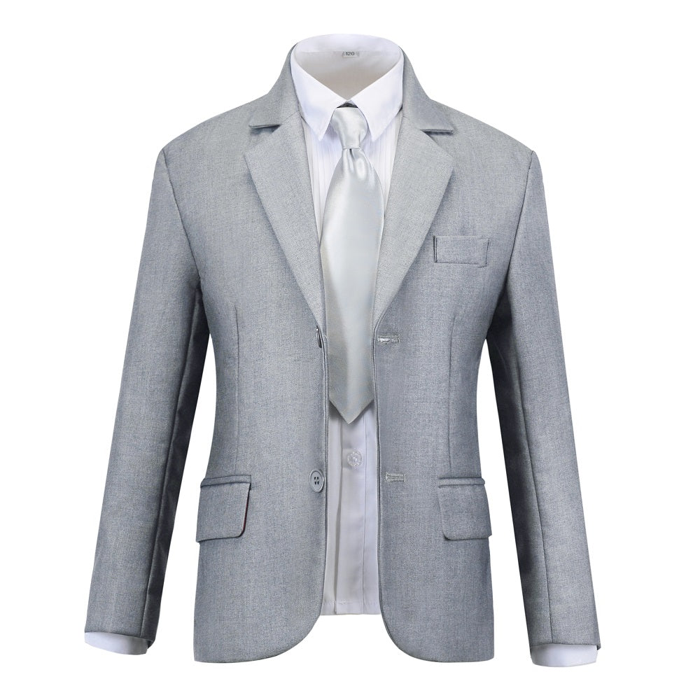 Light Grey Formal Classic 5 Piece Boys Suits