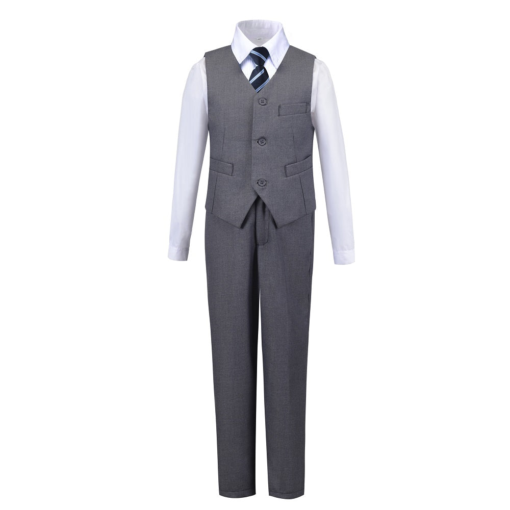 Grey Formal Classic 5 Piece Boys Suits