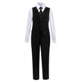 Cargar la imagen en la vista de la galería, Black Fit Slim 4 Piece Boy's Formal Suits With Vest+Pants+Shirt+Tie
