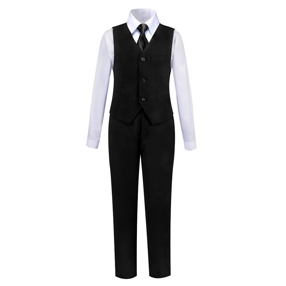 Black Formal Tuxedo 5 Piece Boys Suits