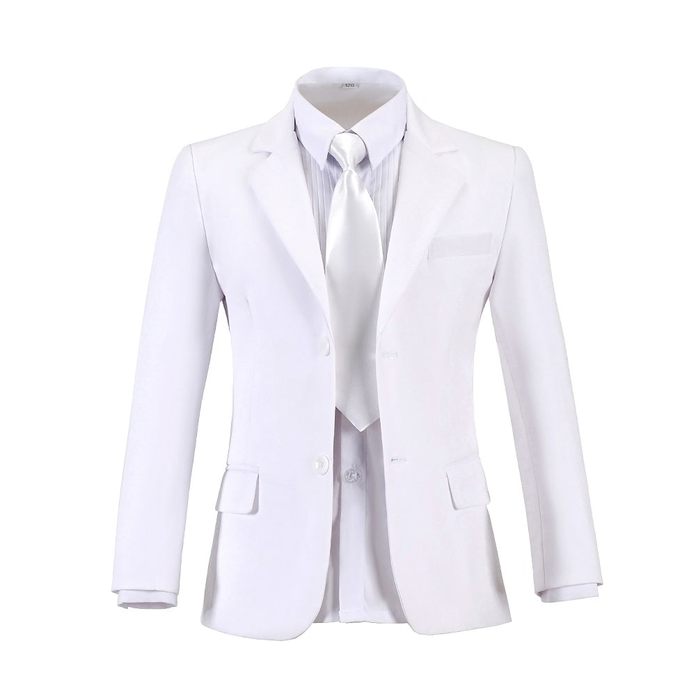 White Tuxedo 5 Piece Boys Suits