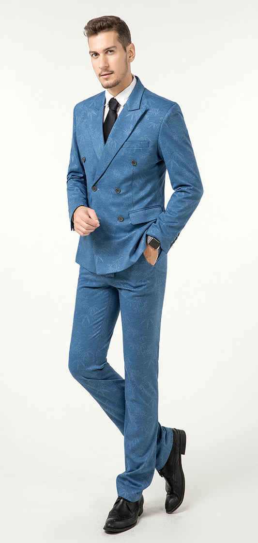 Dusty Blue Formal Party Business Banquet 5 Piece Men Suits Online MS013