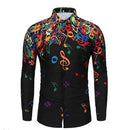 Musical Notes Casual Men's Shirt Party Daily Holiday Summer Turndown Short Sleeve