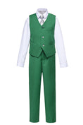 Cargar la imagen en la vista de la galería, Green 2 Piece Kids Boys' Vest and Pants Dress Suits Set
