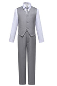 Charger l'image dans la visionneuse de la galerie, Light Grey 2 Piece Kids Boys' Vest and Pants Dress Suits Set
