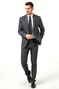 Load image into Gallery viewer, Gray Slim Fit Formal Party Business 2 Piece Men Suits
