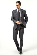 Gray Slim Fit Formal Party Business 2 Piece Men Suits