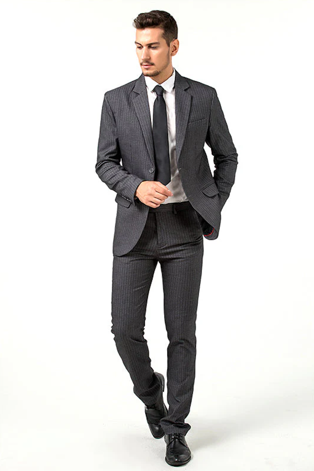 Gray Slim Fit Formal Party Business 2 Piece Men Suits