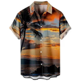 Cargar la imagen en la vista de la galería, Coconut Tree Short Sleeve Hawaiian Men's Shirt Holiday Summer Short Sleeve Shirt
