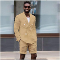 Load image into Gallery viewer, Linen Casual Slim Fit Cotton Men Blazer & Shorts Suits
