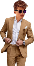 Charger l'image dans la visionneuse de la galerie, Summer Casual Linen peaked lapel 2 Piece Boys Suit
