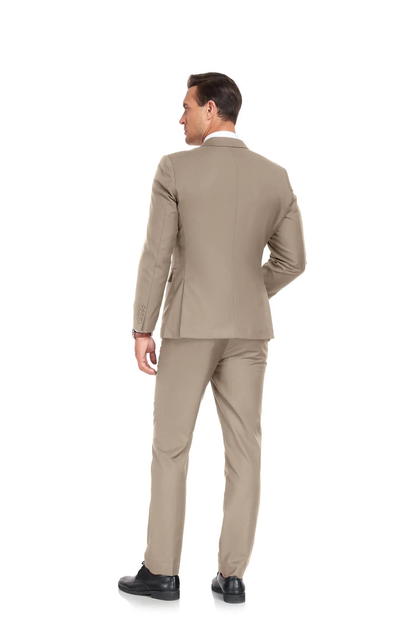 soft tone champagne two button 2 piece men's suit, stylish choice for modern grooms or parties