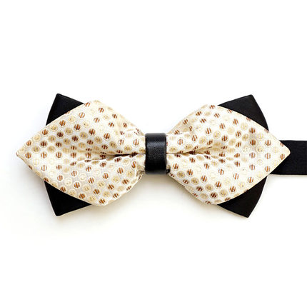 Boys Champagne Gold Bow Tie | Pre-Tied Adjustable Black Trim Formal Tie for Tuxedos & Celebrations