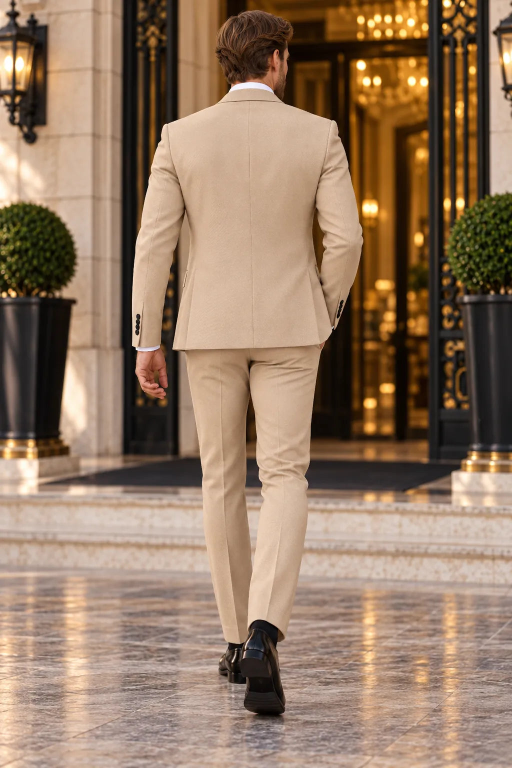 Men's Contrast Shawl Lapel Tuxedo 3 Piece Suit