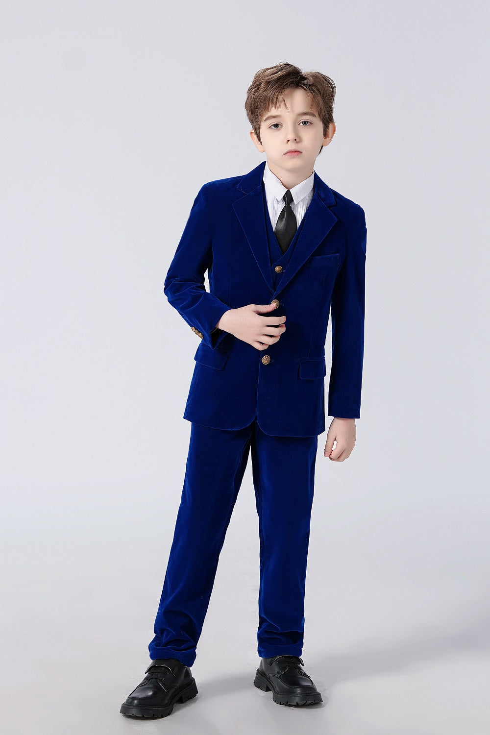 Royal Blue Velvet 5 Piece Boy's Formal Boys Suits