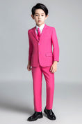 Cargar la imagen en la vista de la galería, Pink Kid Boys Formal Classic Suits Set 5 Piece Boys Suits
