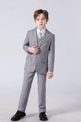 Load image into Gallery viewer, Light Grey Formal Classic 5 Piece Boys Suits
