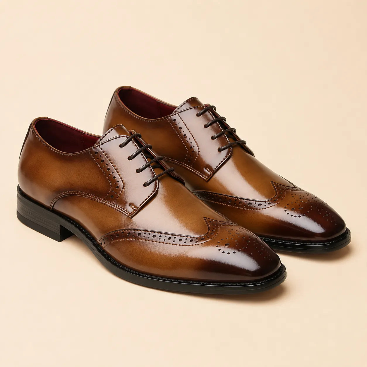 Men's Classic Wingtip Leather Oxford Shoes