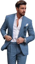 Cargar la imagen en la vista de la galería, Summer Casual Linen Men's Slim Fit 2 Piece Suit
