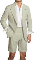 Bild in Galerie-Betrachter laden, Casual Summer Lightweight Seersucker Suit Shorts Mens Set
