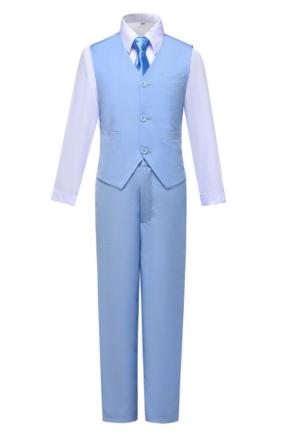 Light Blue 2 Piece Kids Boys' Vest and Pants Dress Suits Set