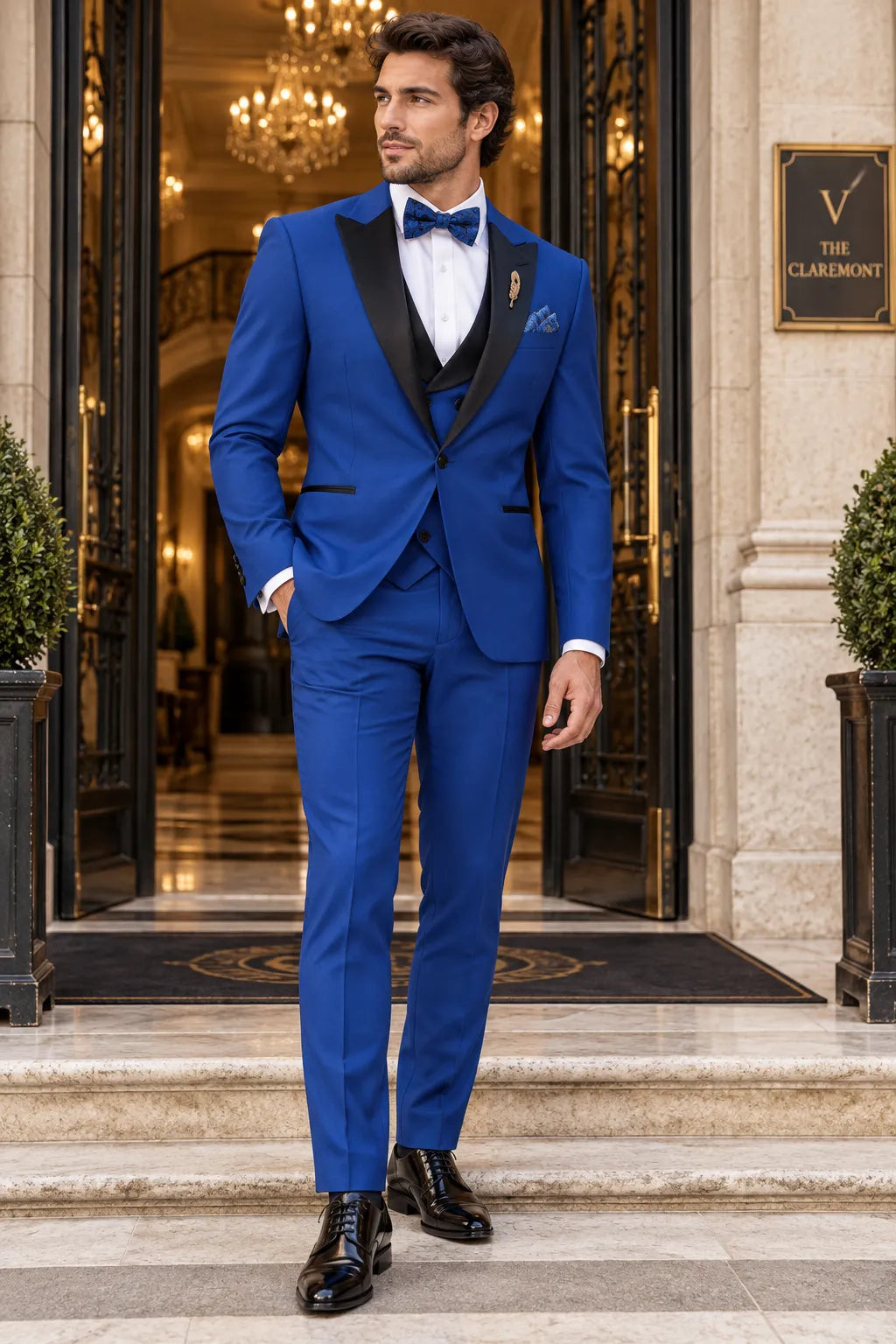 Men's Contrast Shawl Lapel Tuxedo 3 Piece Suit