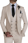 Charger l'image dans la visionneuse de la galerie, Double Breasted Suit One Button 3 Piece Men's Suit
