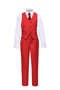 Charger l'image dans la visionneuse de la galerie, Red 2 Piece Kids Boys' Vest and Pants Dress Suits Set
