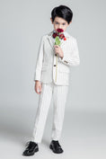 Bild in Galerie-Betrachter laden, White Striped Modern 5 Piece Boy's Formal Suits
