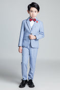 Load image into Gallery viewer, Denim Blue Classic 5 Piece Boys Suits
