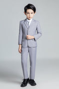 Load image into Gallery viewer, Light Grey Formal Classic 5 Piece Boys Suits
