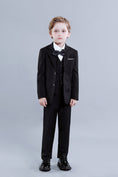 Cargar la imagen en la vista de la galería, Black Formal Tuxedo 5 Piece Boys Suits
