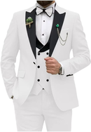 Double Breasted Slim Fit 3 Piece Men's Suit