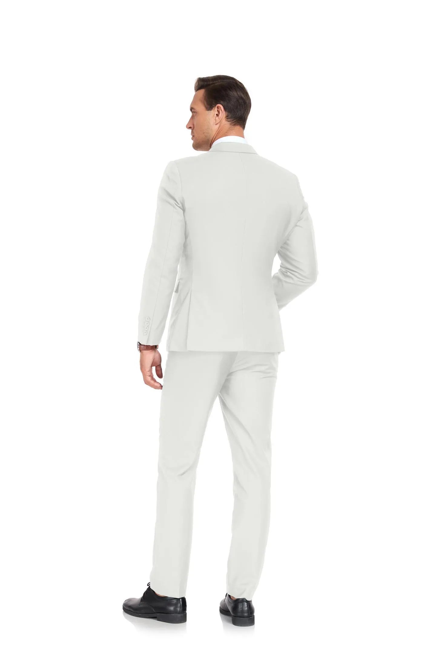 elegant ivory two button 2 piece men's suit, timeless choice for beach weddings and photoshoots