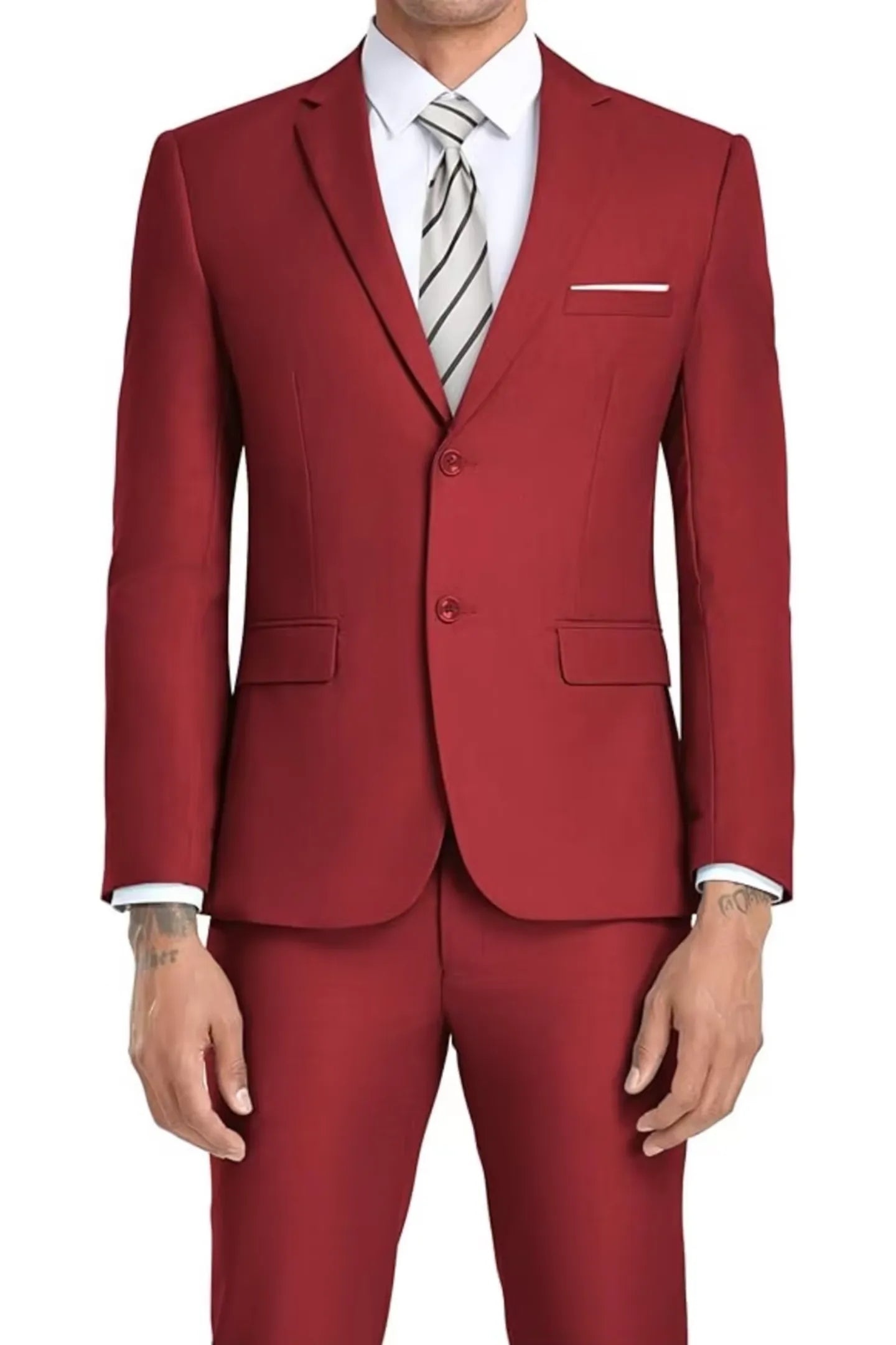 elegant light burgundy two-piece suit for men – tailored slim fit, perfect for weddings and evening formal events.