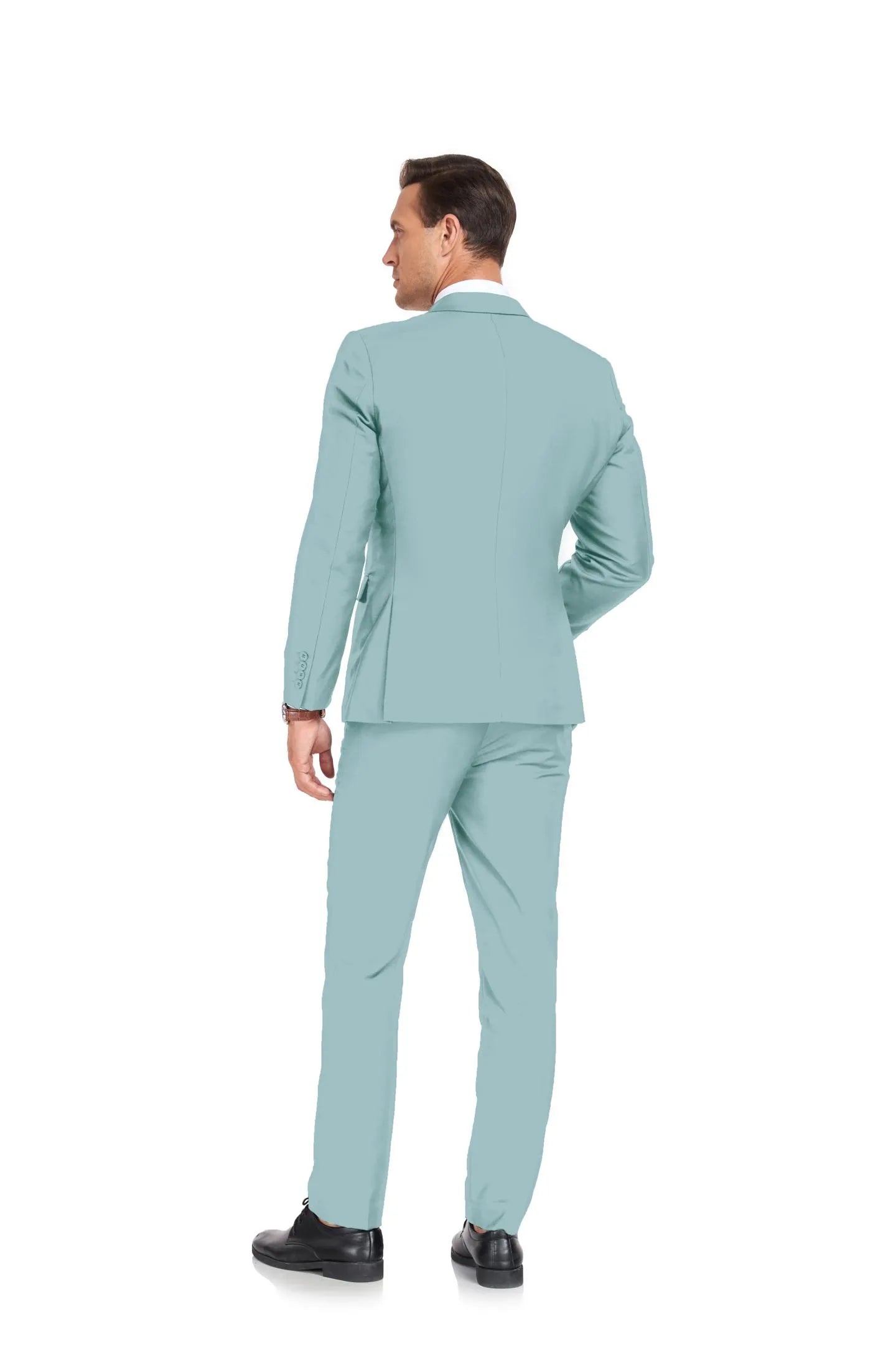 trendy mint green two button 2 piece men's suit, elegant choice for modern formal outfits