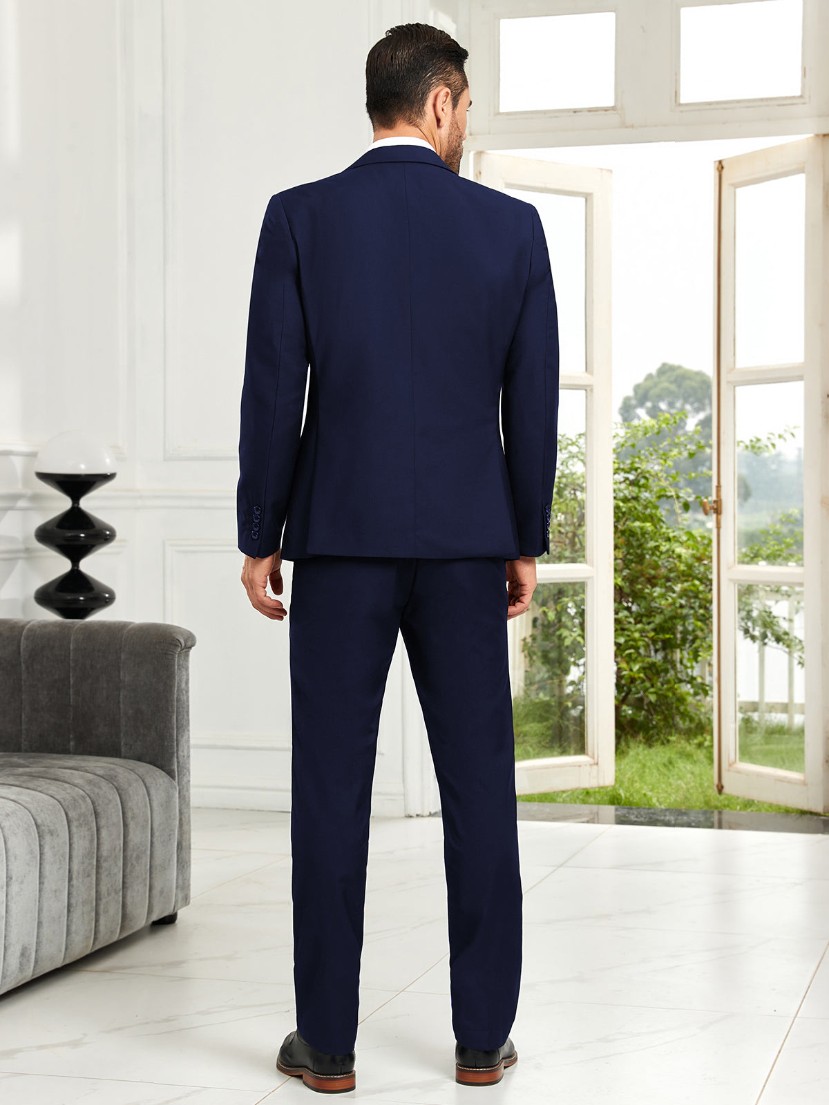 Elegant royal blue formal suit set for men – blazer, vest, pants for prom or wedding