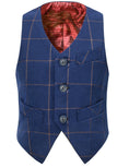 Load image into Gallery viewer, Blue Plaid 3 Buttons Boys Girls Fully Lined Formal Suit Vest
