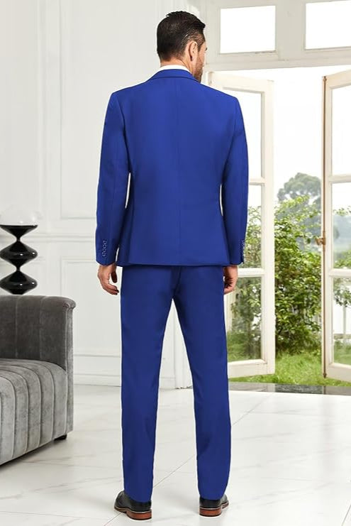 royal blue slim fit men's tuxedo – modern 3 piece suit for weddings and special occasions