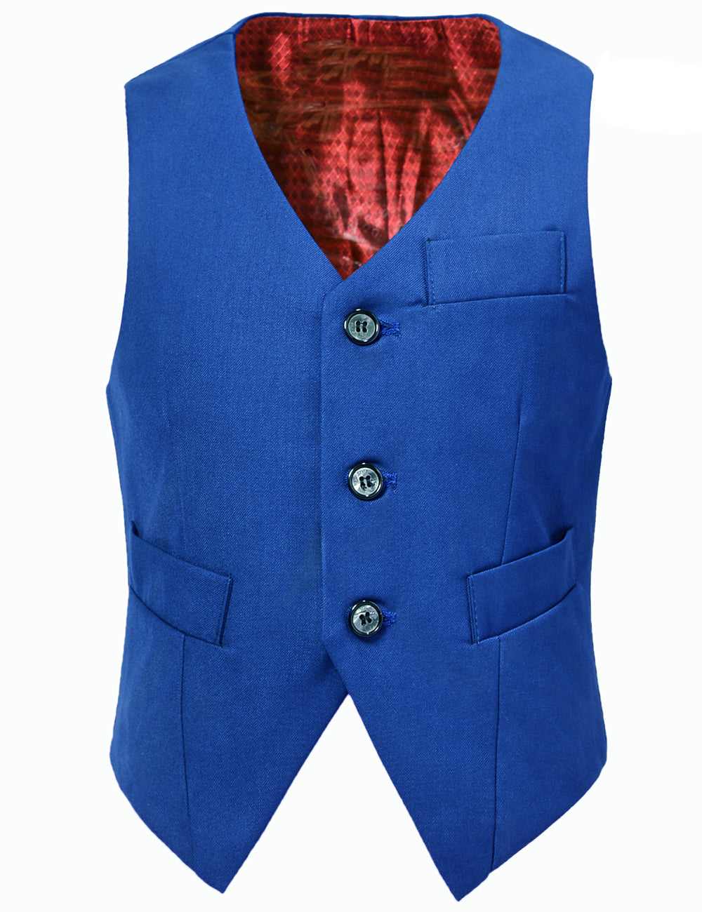 Royal Blue 3 Buttons Boys Girls Fully Lined Formal Suit Vest