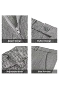 Cargar la imagen en la vista de la galería, Retro Tweed Herringbone Slim Fit Notch Lapel Tuxedos Set Prom 3 Piece Men's Suit
