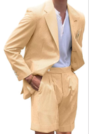 Summer Lightweight Seersucker Suit Shorts Mens Set 2